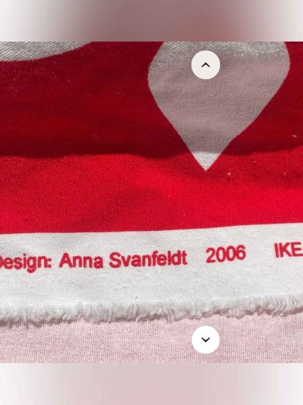 IKEA Red and White Scandinavian-Pattern Cotton Fabric
